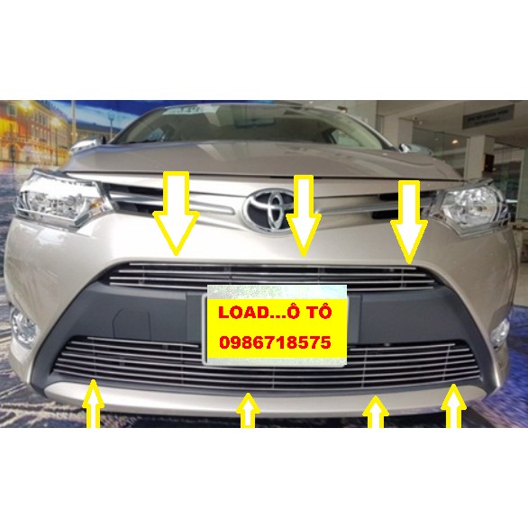 Ốp mặt ca lăng kẻ ngang VIos 2014-2018, Ốp mặt calang vios