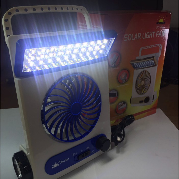 QUẠT MINI ĐỂ BÀN KIÊM ĐÈN SOLAR PORTABLE - HanruiOffical