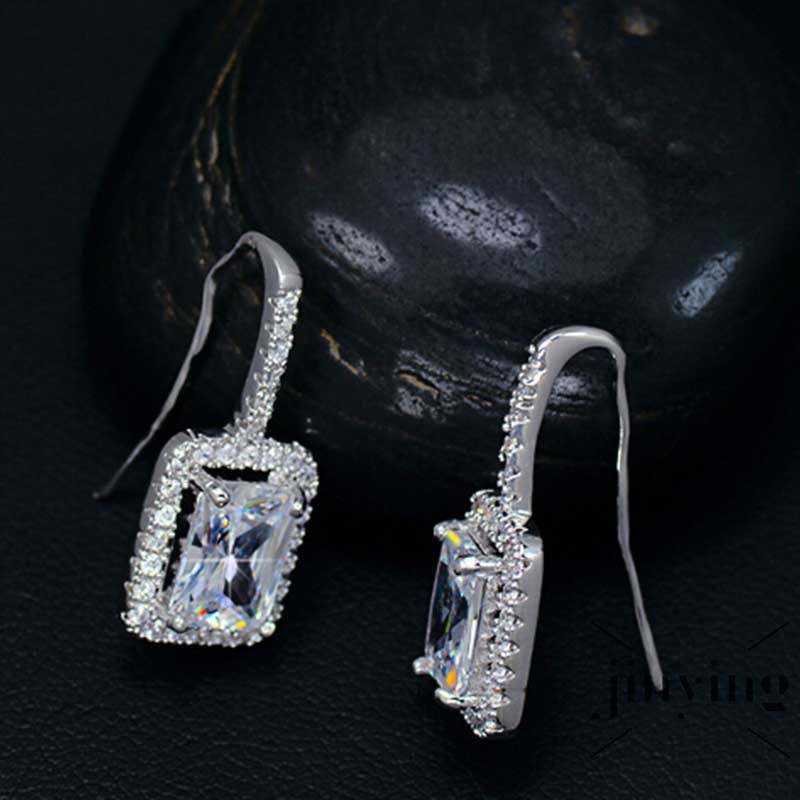 GETNOIVAS Hoa tai phong cách Vintage hình vuông đính Zircon sang trọng cho nữ