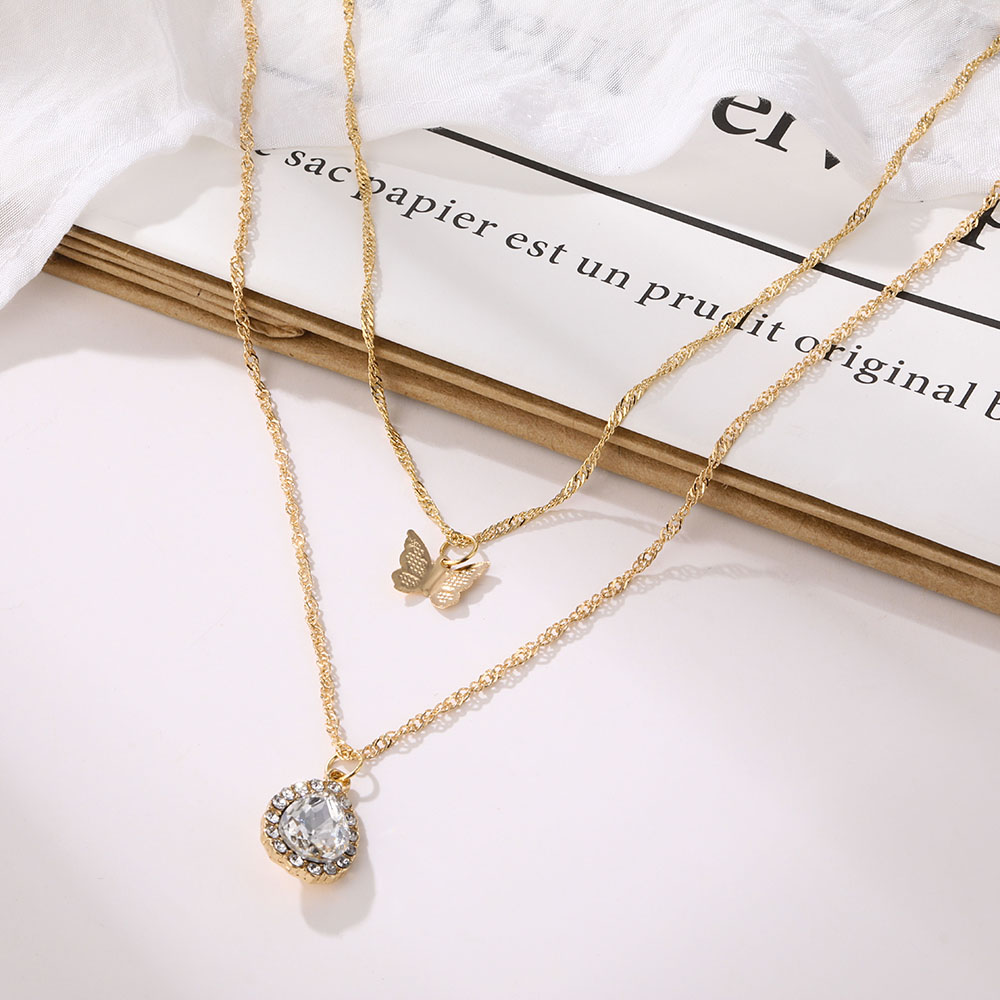 Dây chuyền bằng hợp kim nhiều lớp phong cách Hàn Quốc dành cho nữ