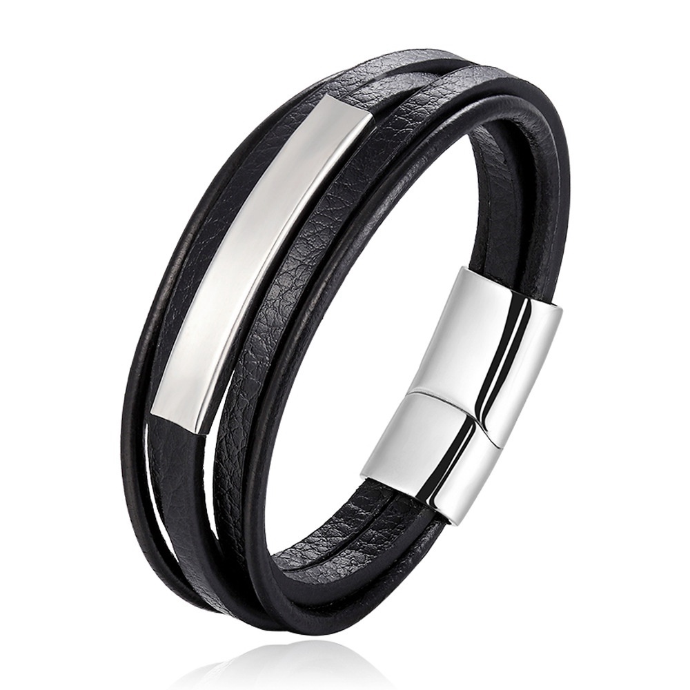 Vòng Tay Nam Hanmade AROTI  Chất Dây Da Cao Cấp, Khóa và Charm Titan Cực Đẹp, Phong Cách Sang Trọng, Cá Tính VT617-V