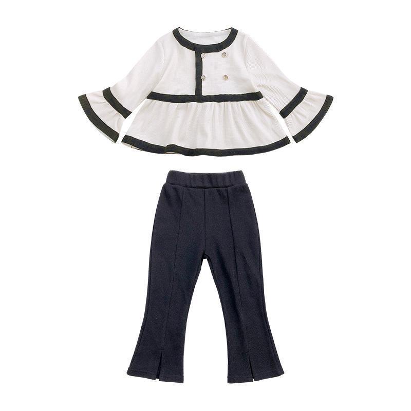 Set Áo Sơ Mi Dài Tay + Quần Dài Thiết Kế Mới Thời Trang Mùa Thu Theo Phong Cách Hàn Quốc Cho Nữ