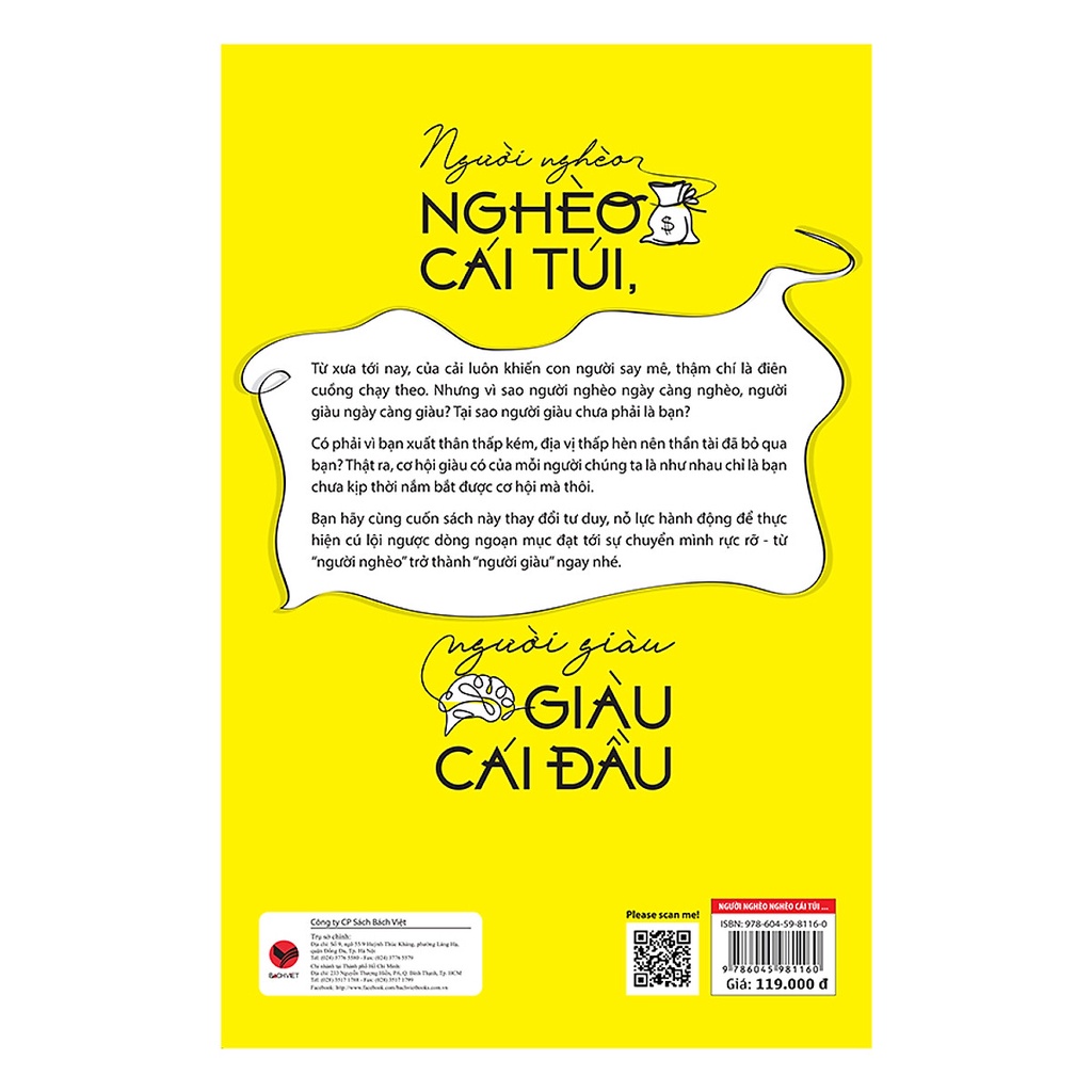 Sách Bách Việt - Người Nghèo Nghèo Cái Túi, Người Giàu Giàu Cái Đầu