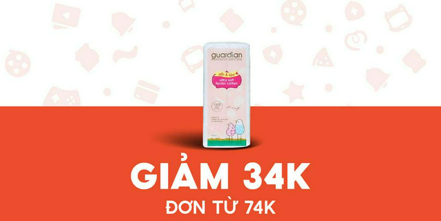 - guardian - giảm 34k cho 2 bông tẩy trang guardian 226 miếng