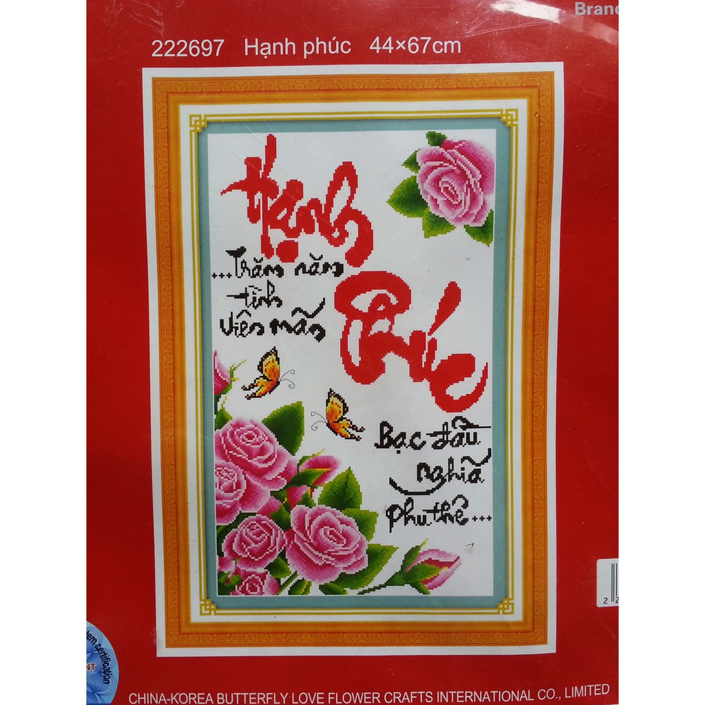 Tranh thêu chữ thập hạnh phúc 222697