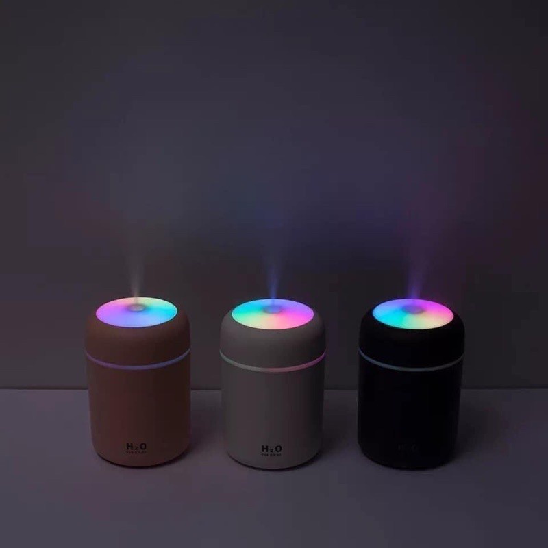 Máy Phun Sương Tạo Ẩm Mini, khuếch tán tinh dầu, Có Đèn Led Đổi Màu, 3 màu tùy chọn