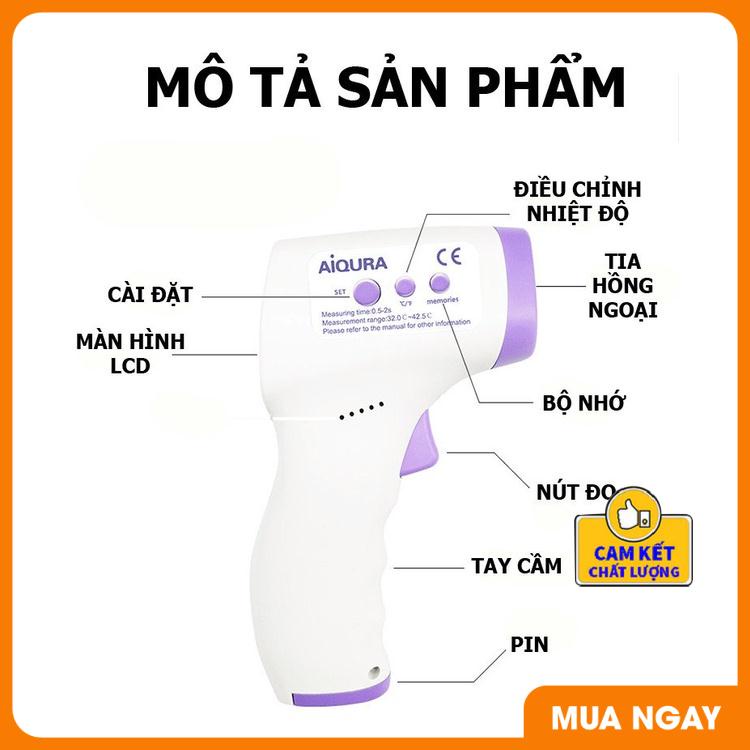 [Tặng Pin] Nhiệt kế điện tử, máy đo thân nhiệt hồng ngoại đo trán AD-801 Thích hợp sử dụng trong gia đình