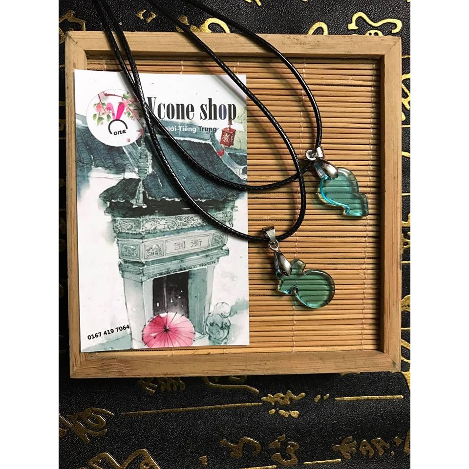 Vòng cổ đôi trong suốt thiết kế thời trang độc đáo dây chuyền cổ trang Trung Quốc