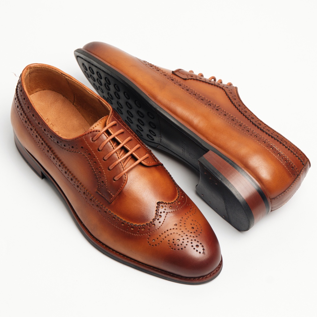 Giày Tây Cao Cấp CLASSIC BROGUES DERBY - Da Bò Ý Lót Trong Da Bò Mộc - Thương hiệu Be Classy