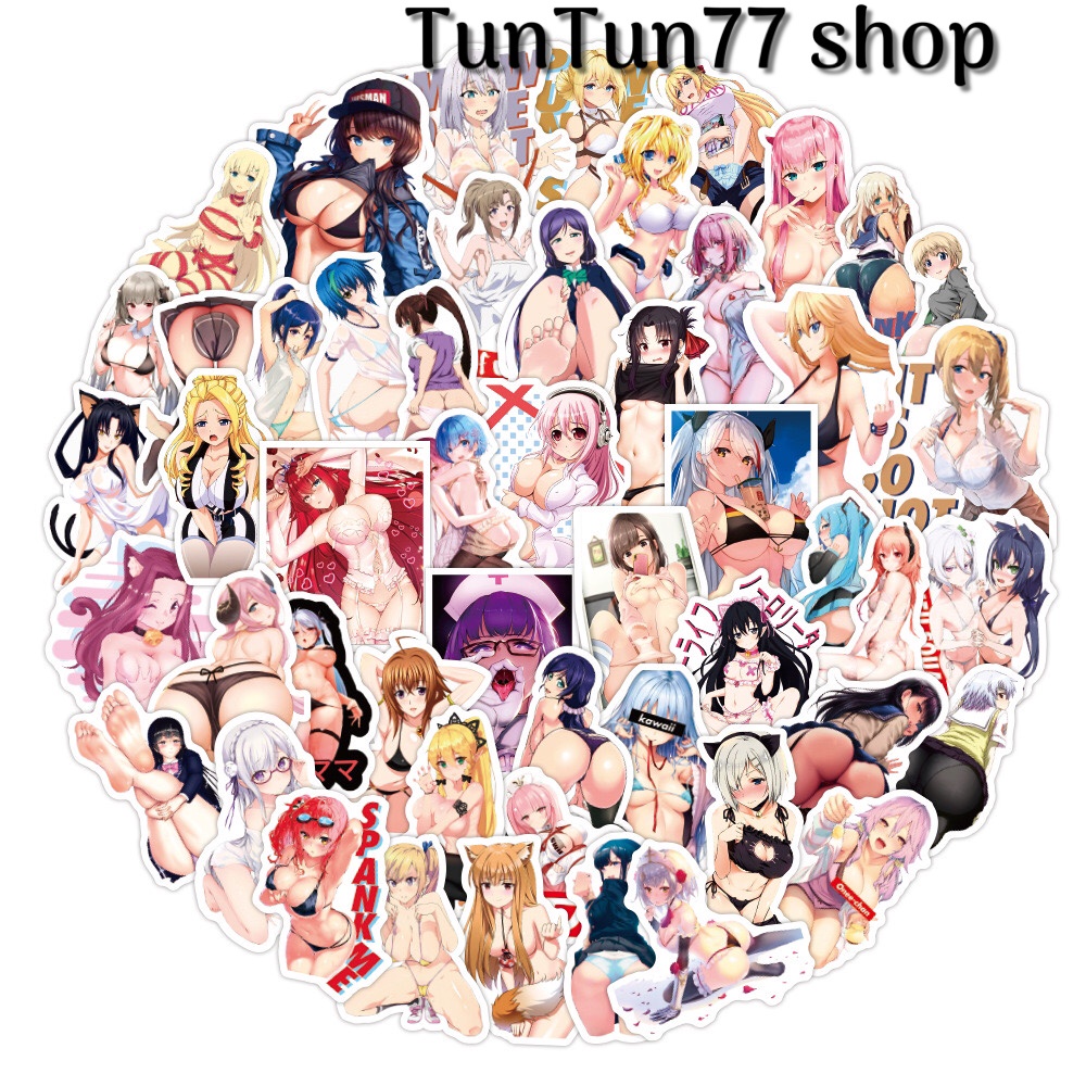 Sticker sexy girl anime siêu hot sẵn keo dùng dán đàn guitar, trang trí phòng ngủ, dán bình nước, dán laptop,...