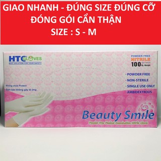 GĂNG TAY Y TẾ HTC KHÔNG BỘT MÀU TRẮNG