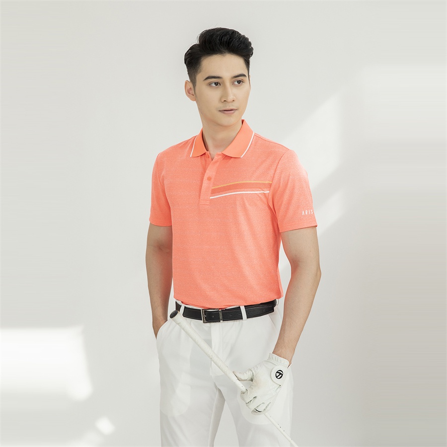 Áo polo nam ARISTINO phom Golf fit, thiết kế cổ dệt line kẻ, chất liệu thoáng khí - APSG03S1