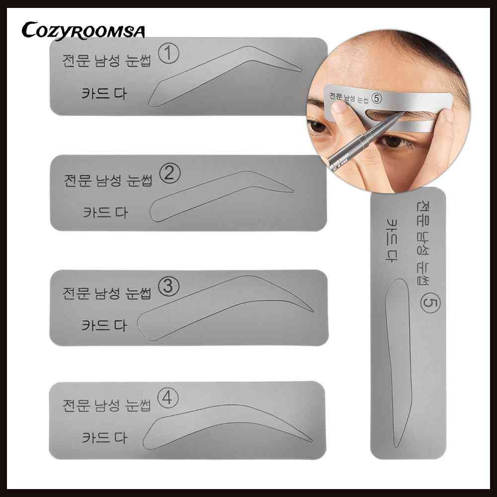 Set 5 Khuôn Hỗ Trợ Vẽ Lông Mày Tái Sử Dụng Tiện Lợi Thẻ