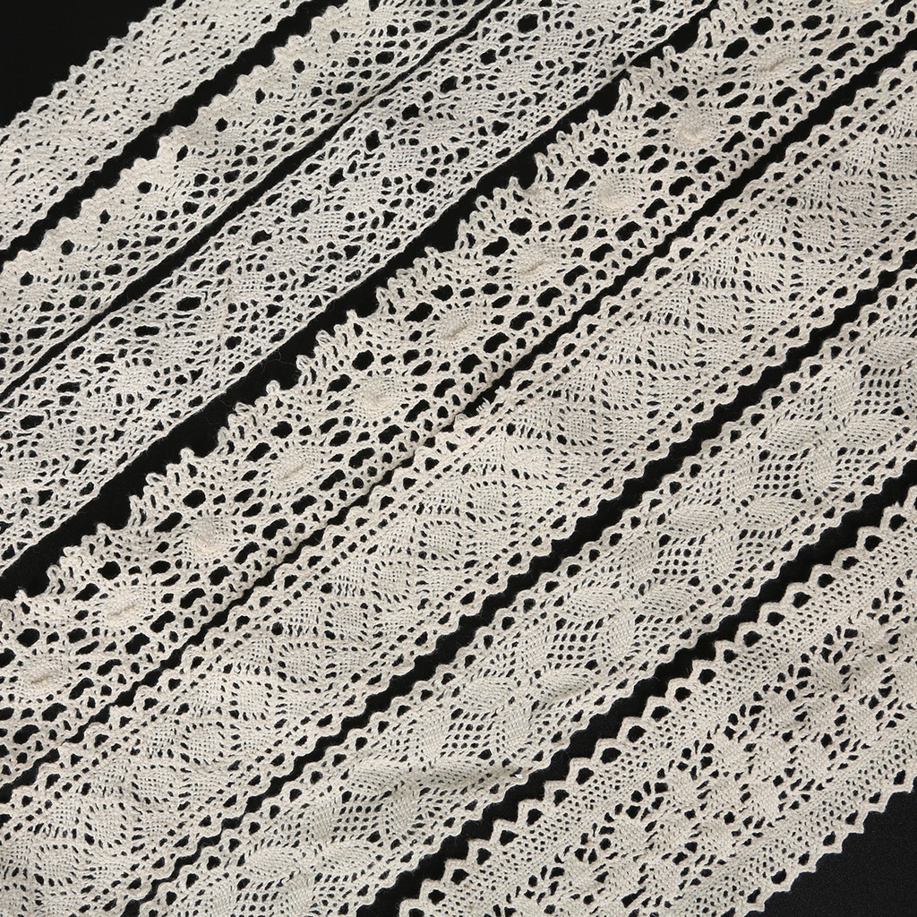 Cuộn dây ren cotton 12mm-60mm 5 yard dùng may vá