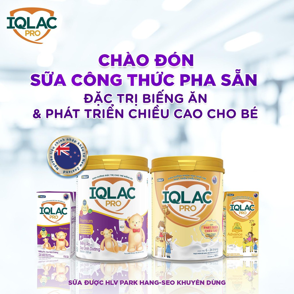 [Set 6 lốc] Sữa Pha Sẵn IQLac Pro Biếng Ăn, Suy Dinh Dưỡng Premium VPMilk 110ml