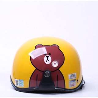Mũ Bảo Hiểm nửa đầu Chita mã CT6B1 Tem Gấu Brown