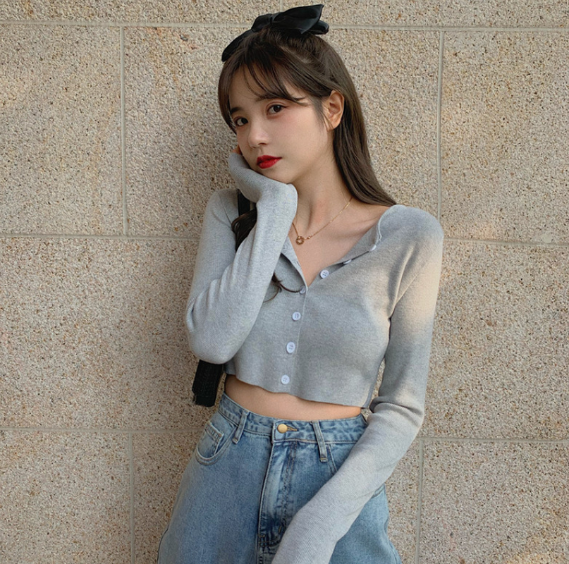 Áo Cardigan Dệt Kim Dáng Ôm Kiểu Hàn Quốc Xinh Xắn Cho Nữ | BigBuy360 - bigbuy360.vn