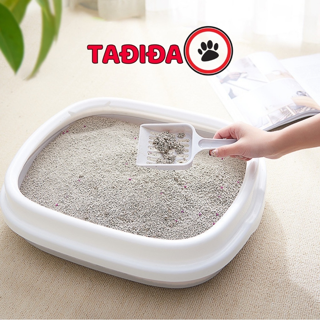 Khay vệ sinh cho Mèo size lớn [TẶNG XẺNG] , Chậu đựng cát đi vệ sinh cho Mèo - Tadida Pet