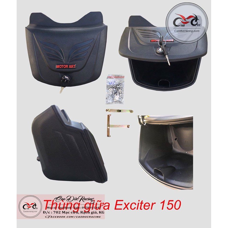 Thùng giữa Motor art EX150 - Winner giá rẻ có ổ khóa chống nước