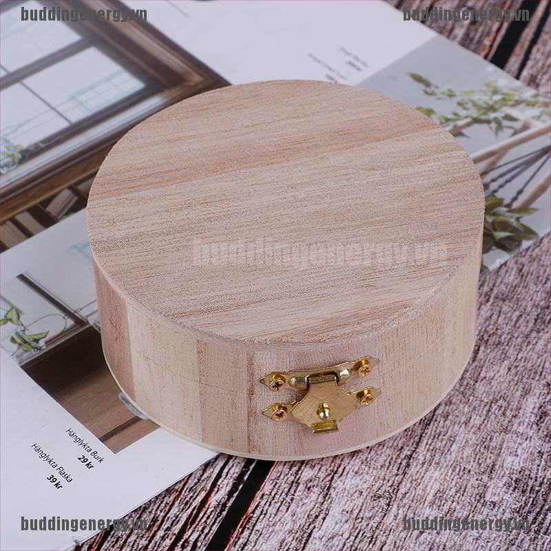 Hộp Gỗ Tròn Đựng Họa Tiết Độc Đáo