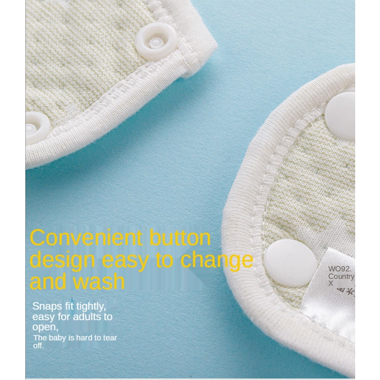 Yếm ăn Cotton hai lớp mềm mại chống thấm nước dành cho bé sơ sinh