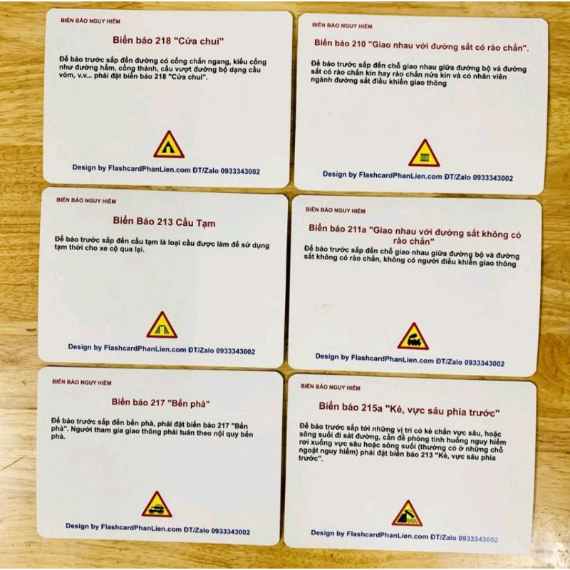 Thẻ flascard Biển báo giao thông đường bộ _ thẻ học thông minh