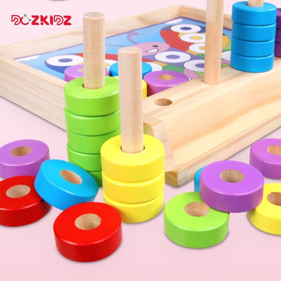 Đồ chơi toán học - Bộ khay thực hành học toán bằng gỗ - DOZKIDZ