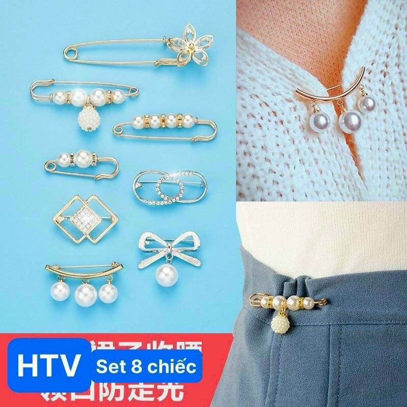 Set 8 cái ghim cài quần áo mẫu đẹp
