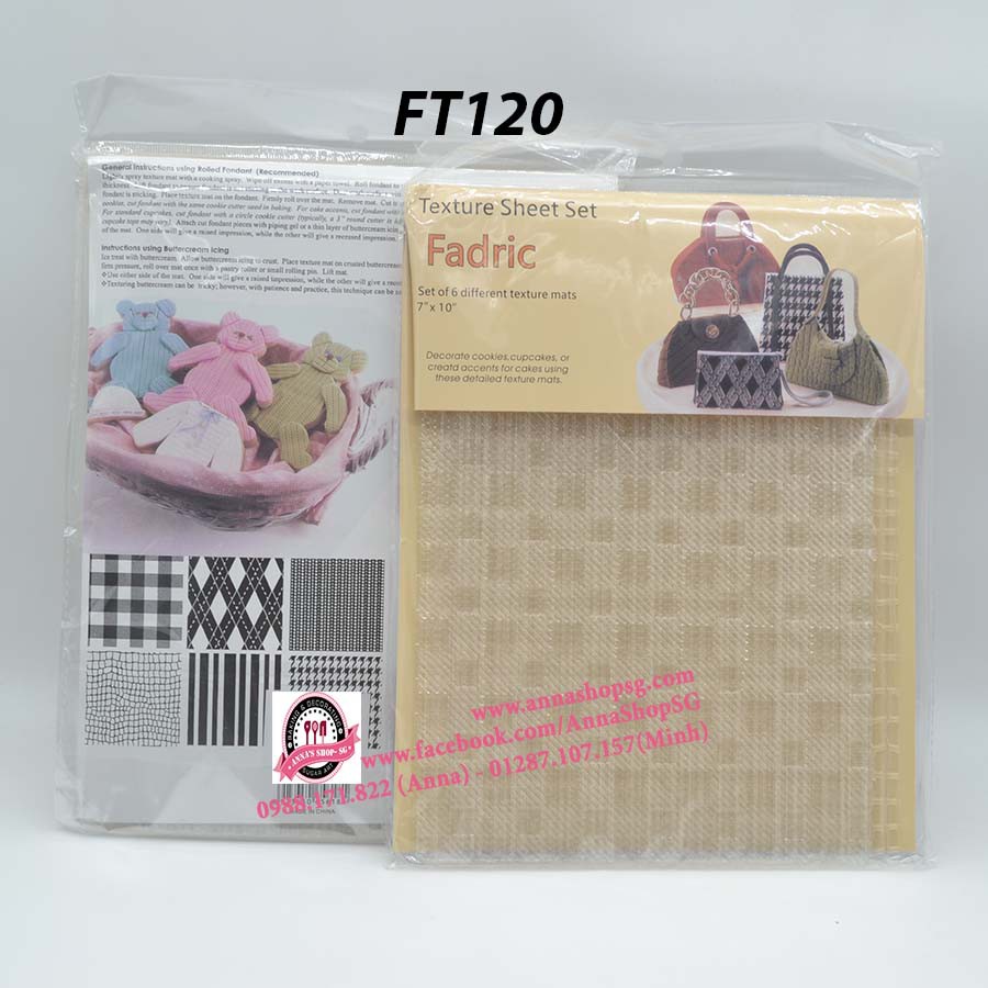 FT120 BỘ 6 MIẾNG TẠO HOA VĂN FABRIC