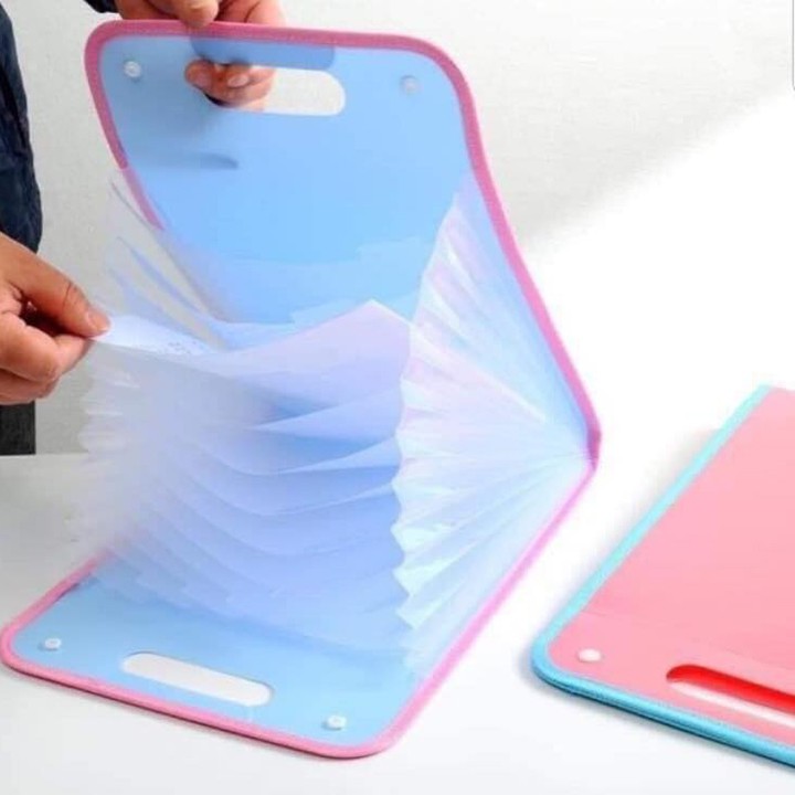Tập lưu trữ tài liệu văn phòng, túi đựng bài kiểm tra, túi clearbag 12 ngăn đựng(giao màu ngẫu nhiên )