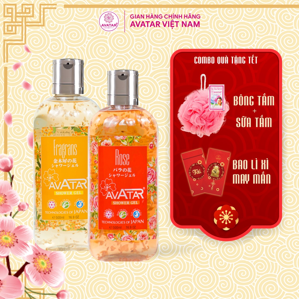 Combo Sữa Tắm Hương Nước Hoa Nhật, Dưỡng Da Trắng Mịn Với Cánh Hoa Thật 100% Avatar 500ml