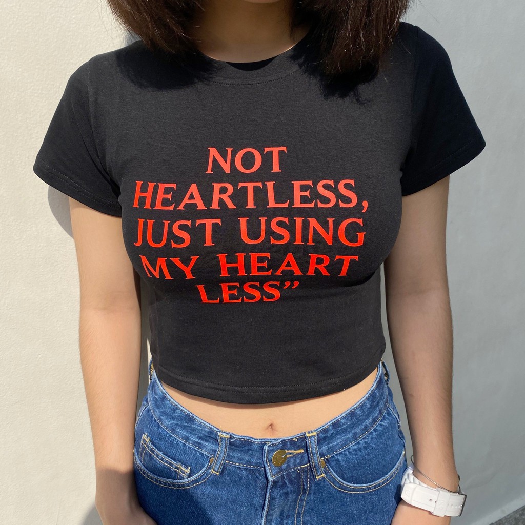 Usthebasic - Áo croptop Heartless