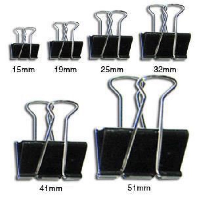 KẸP TÀI LIỆU ĐEN ,KẸP BƯỚM 15MM-19MM-25MM-32MM-41MM-51MM-VPP QUỐC HUY