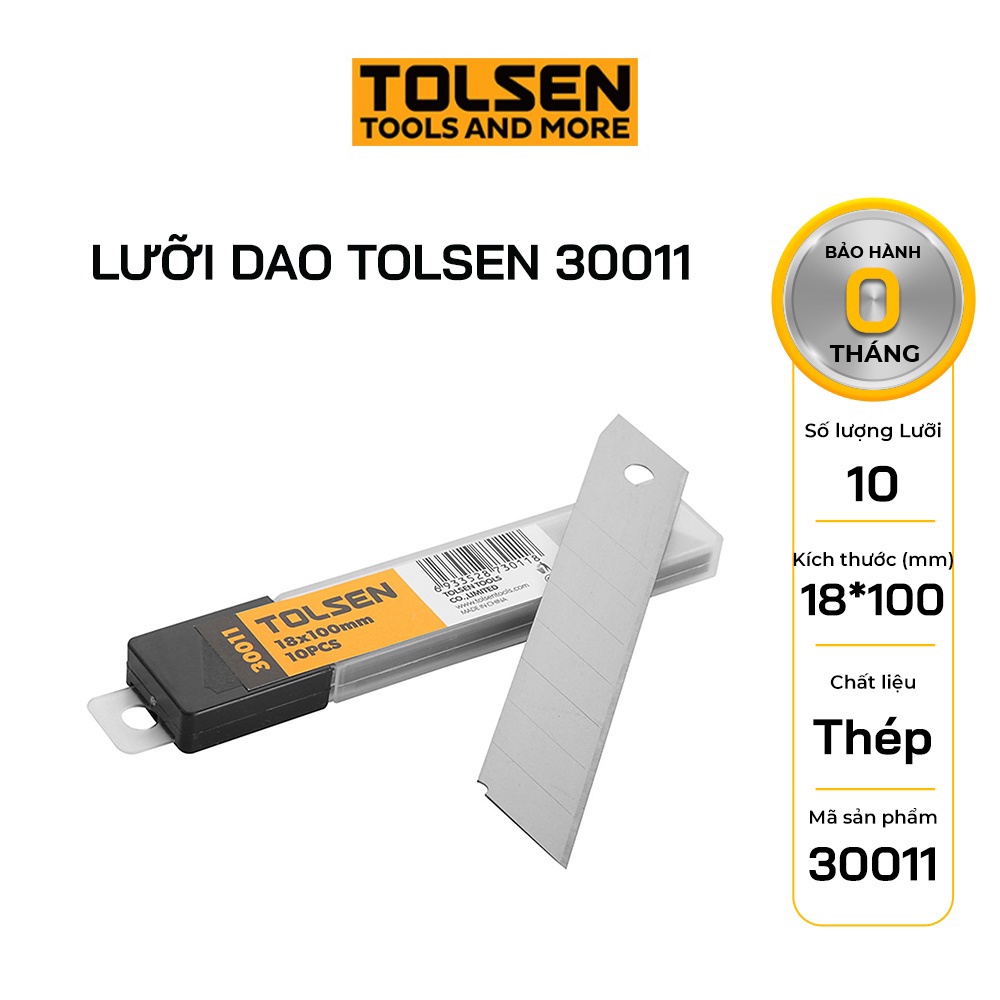 Lưỡi Dao TOLSEN 30011 Chính Hãng Hộp 10 Lưỡi Siêu Bén