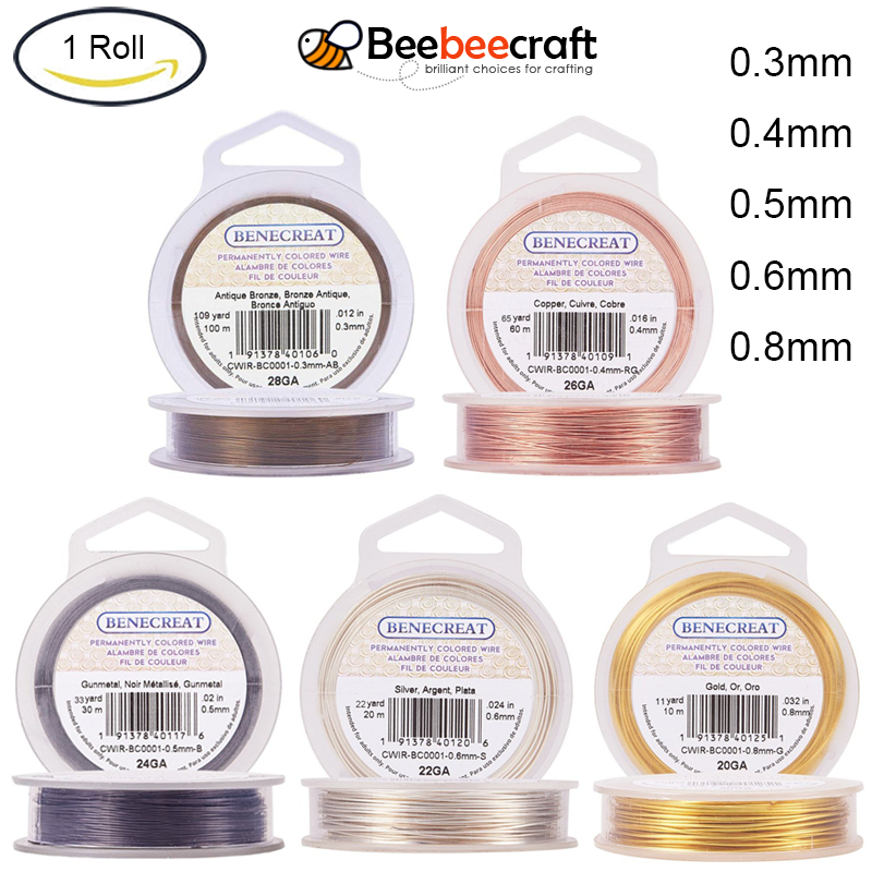 Cuộn Dây Đồng 0.3mm / 0.4mm / 0.5mm / 0.6mm / 0.8mm Dùng Làm Trang Sức Tiện Dụng