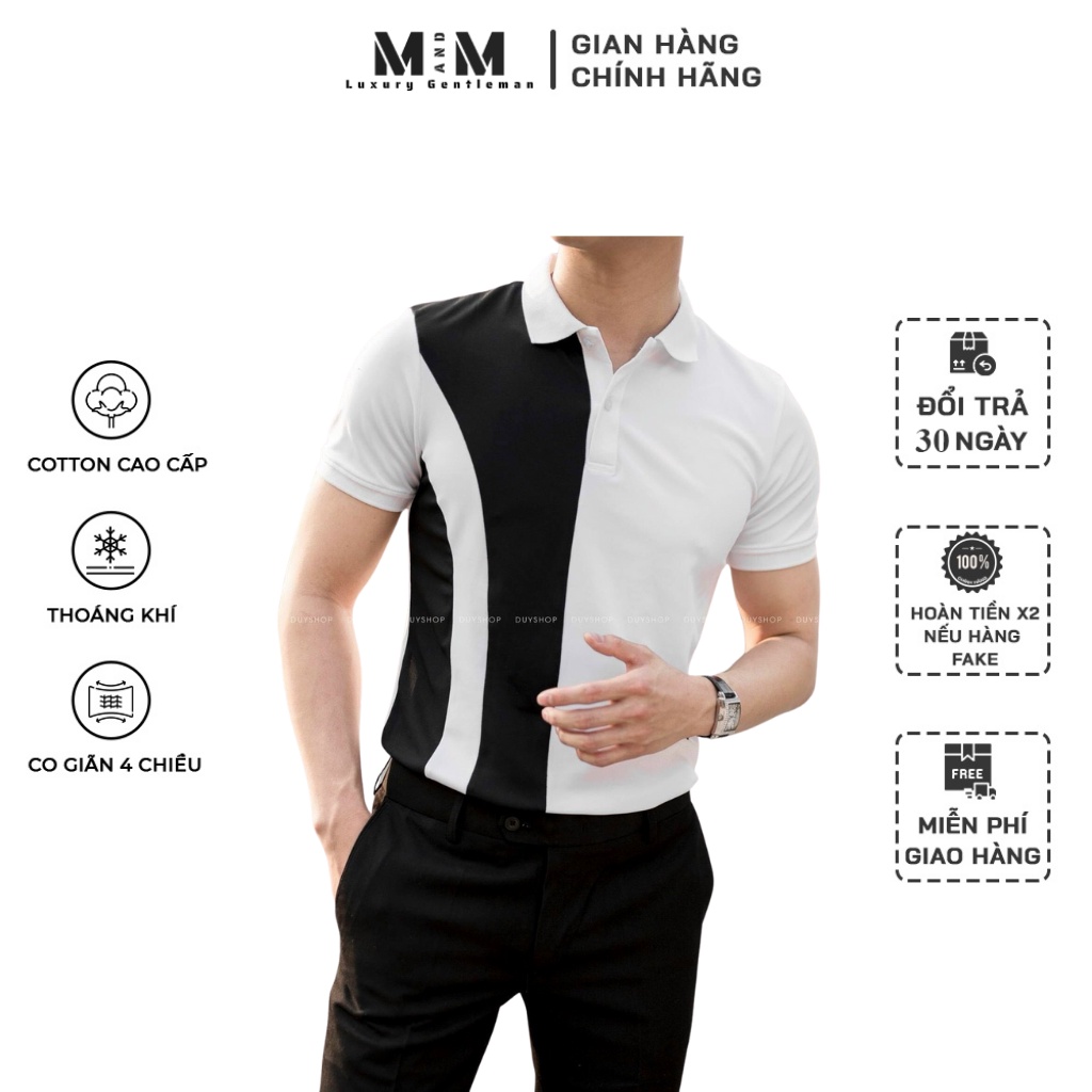 Áo Thun Nam, Áo thun polo nam MAM cổ bẻ ngắn tay cao cấp, vải Cotton co giãn,dày dặn,form regular fit