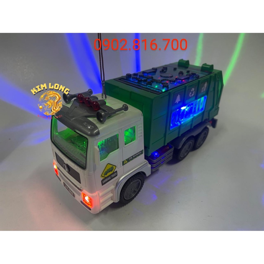Đồ chơi lồng đèn trung thu cho bé hình XE CÔNG TRÌNH - XE RÁC tặng pin có đèn và nhạc quà tặng trung thu cho bé