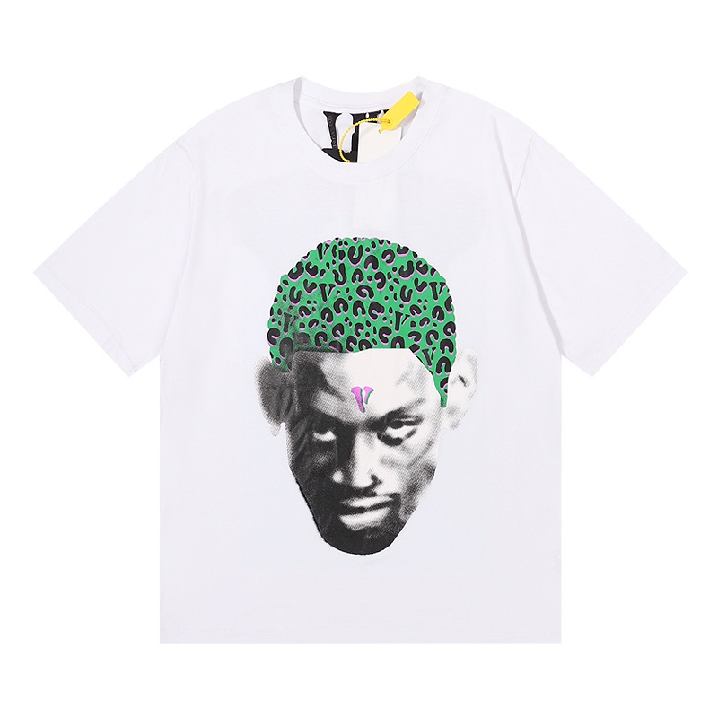 Áo Thun Cotton Unisex Tay Ngắn In Hình Chân Dung VLONE Lớn Cổ Điển
