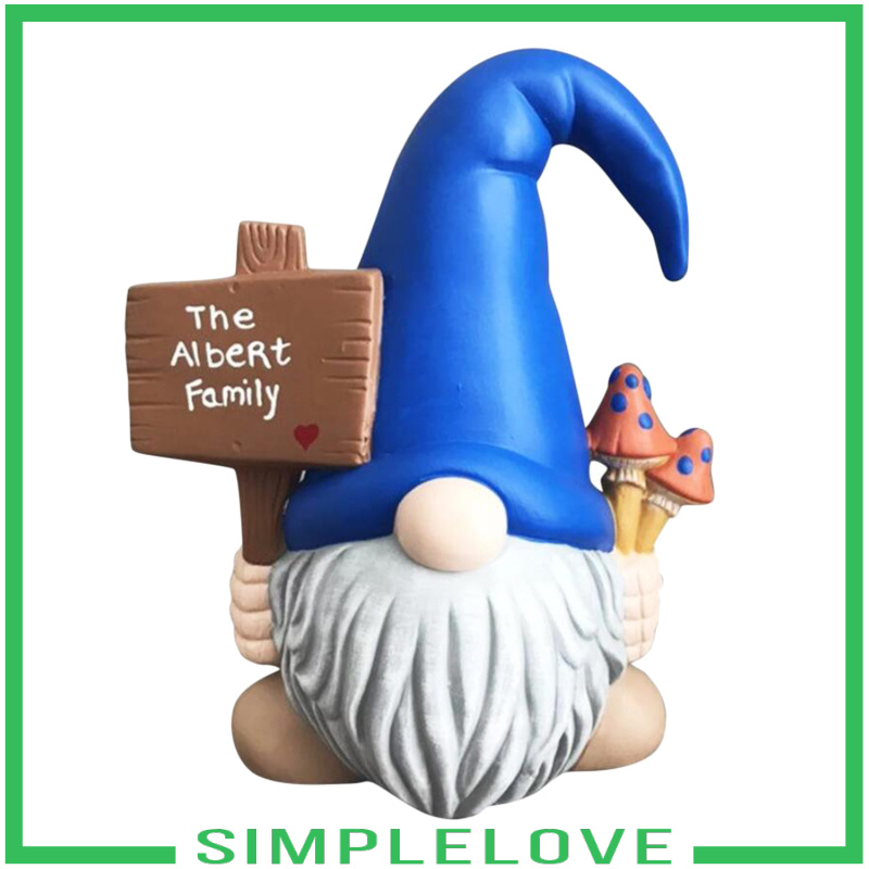 [SIMPLELOVE]Resin Gnome Figure Handmade Standing Tomte Statue Yard Home Office Gift