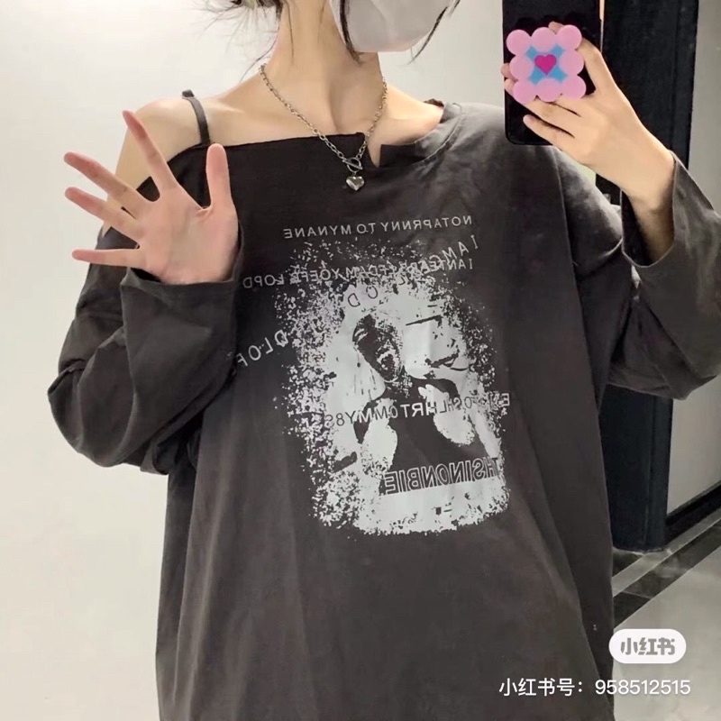 Áo thun tay dài trễ vai