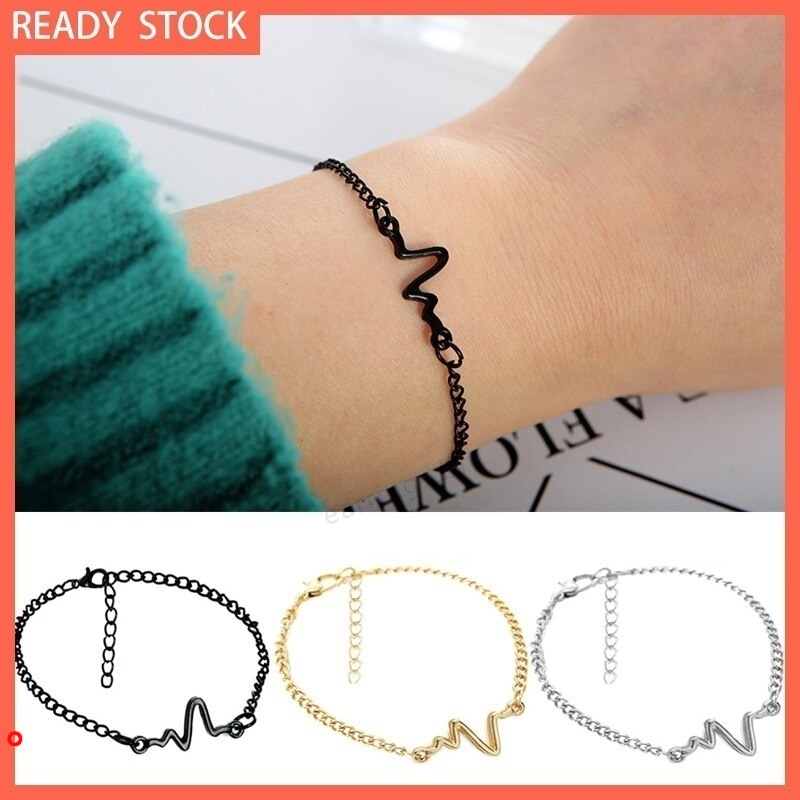 Vòng đeo tay mặt hình sóng ECG thời trang cho nam nữ