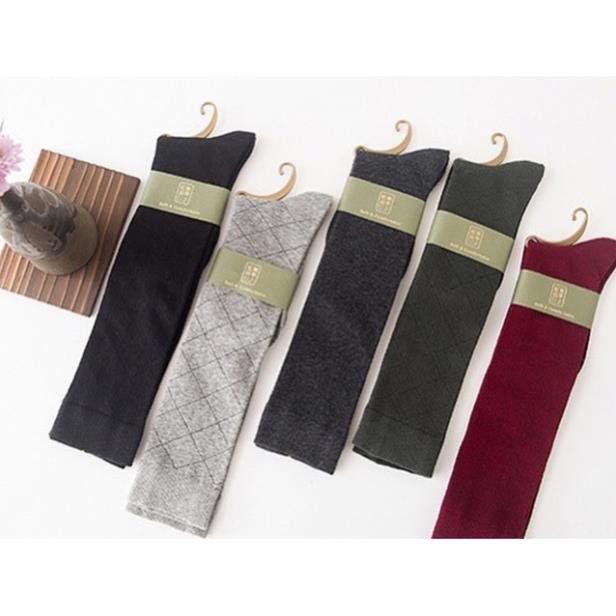 Tất cao đầu gối Tất Tất Cotton Cổ Cao In Họa Tiết Hoạt Hình Vui Nhộn Phong Cách Nhật Hàn Phong cách Ulzzang