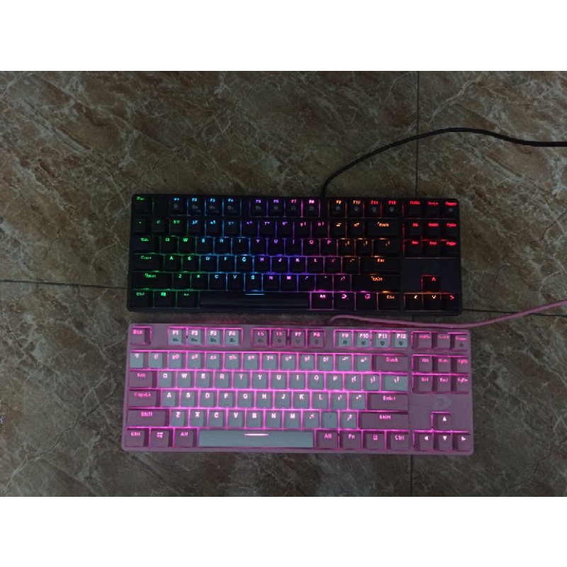 Bàn phím cơ 2nd EK87(hồng-trắng-đen)Multi led TKL 87key