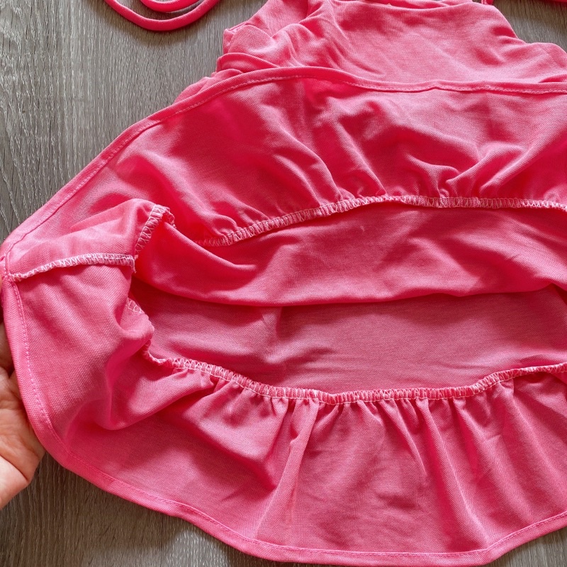 Đầm hè 2 dây cotton đũi bé gái