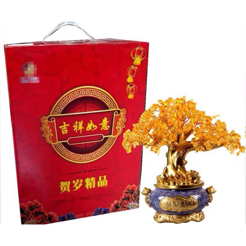 [PHÁP BẢO MINH CHÂU] CÂY CHIÊU TÀI BÌNH XANH 15&quot; - PHÁT TÀI - PHÁT LỘC