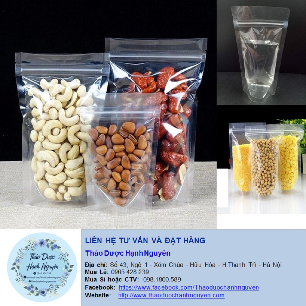 1kg Túi zip trong (đáy đứng tròn)