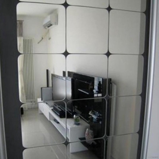 Bộ 6 miếng dán tường trang trí tráng gương 3D