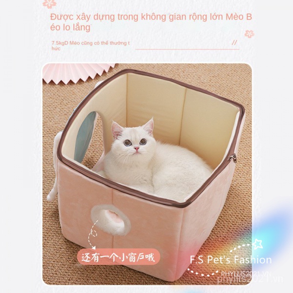 ♡ F.S ♡Nhật Bản hoa anh đào tuyết giường cho thú cưng / giường cho mèo / cũi cho chó bốn mùa có thể tháo rời và giặt được