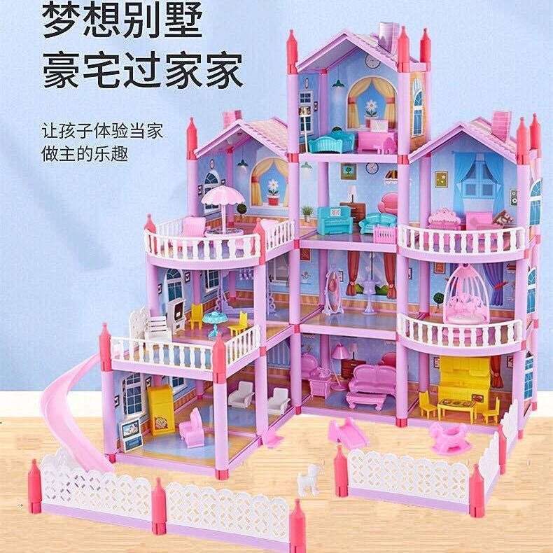 Bộ Đồ Chơi Ngôi Nhà Búp Bê Barbie Xinh Xắn Cho Bé