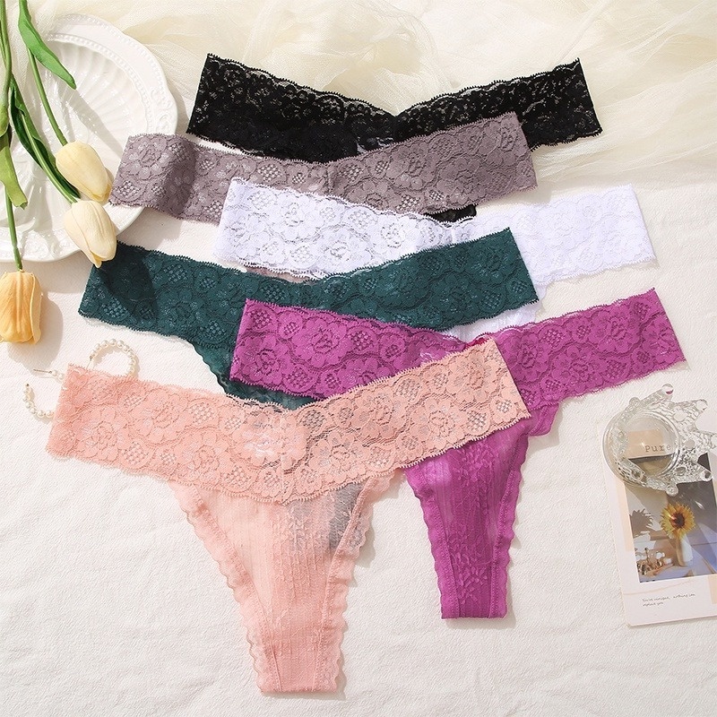 Quần lót ren TakeTalk hình cánh bướm lưng thấp trong suốt gợi cảm size S-XL cho nữ